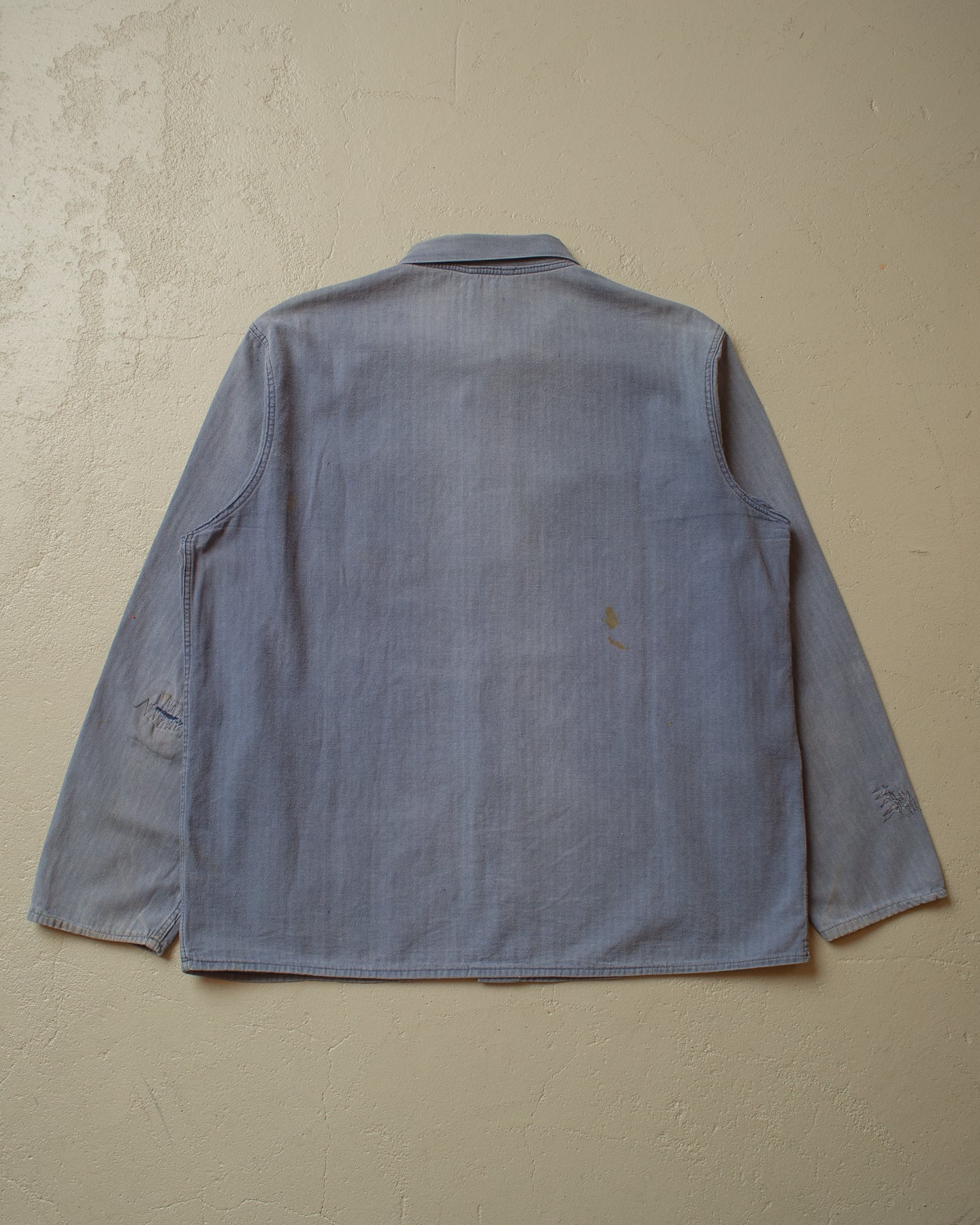 1970s/80s Workwear Chore Shirt Jacket faded blue - M/L
