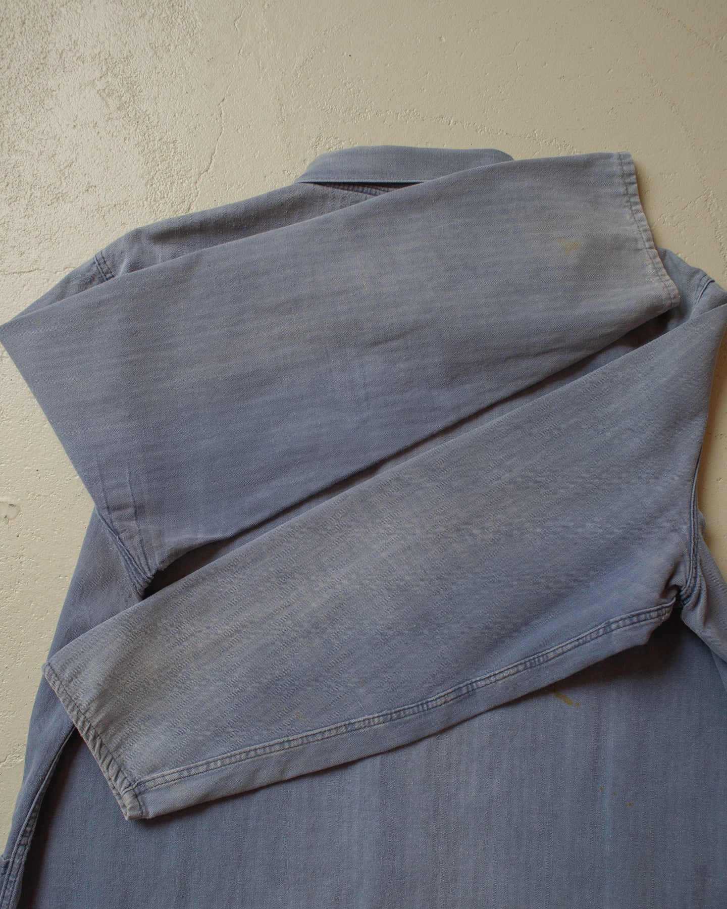 1970s/80s Workwear Chore Shirt Jacket faded blue - M/L