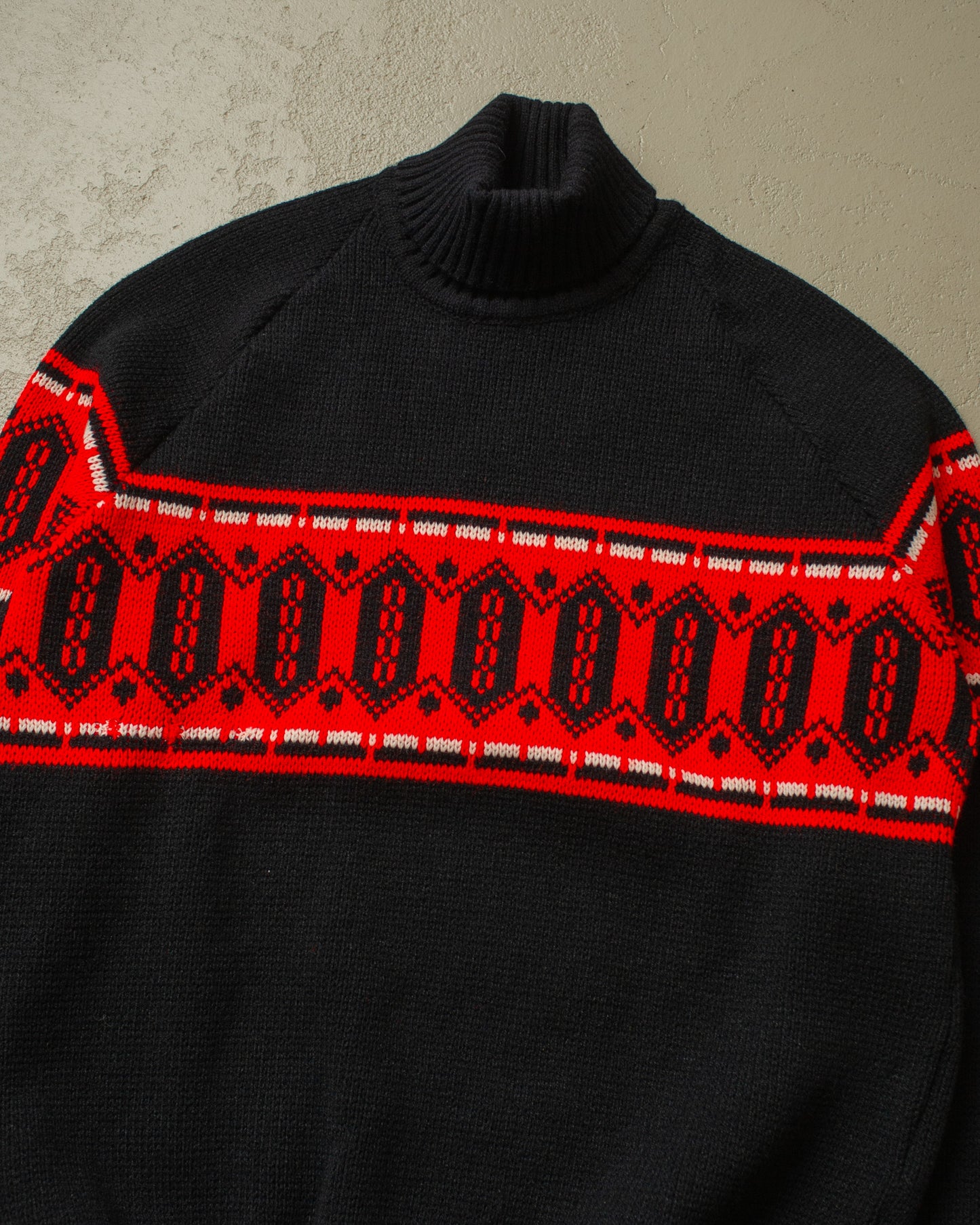 1960s unworn Turtleneck Knit Sweater black - L