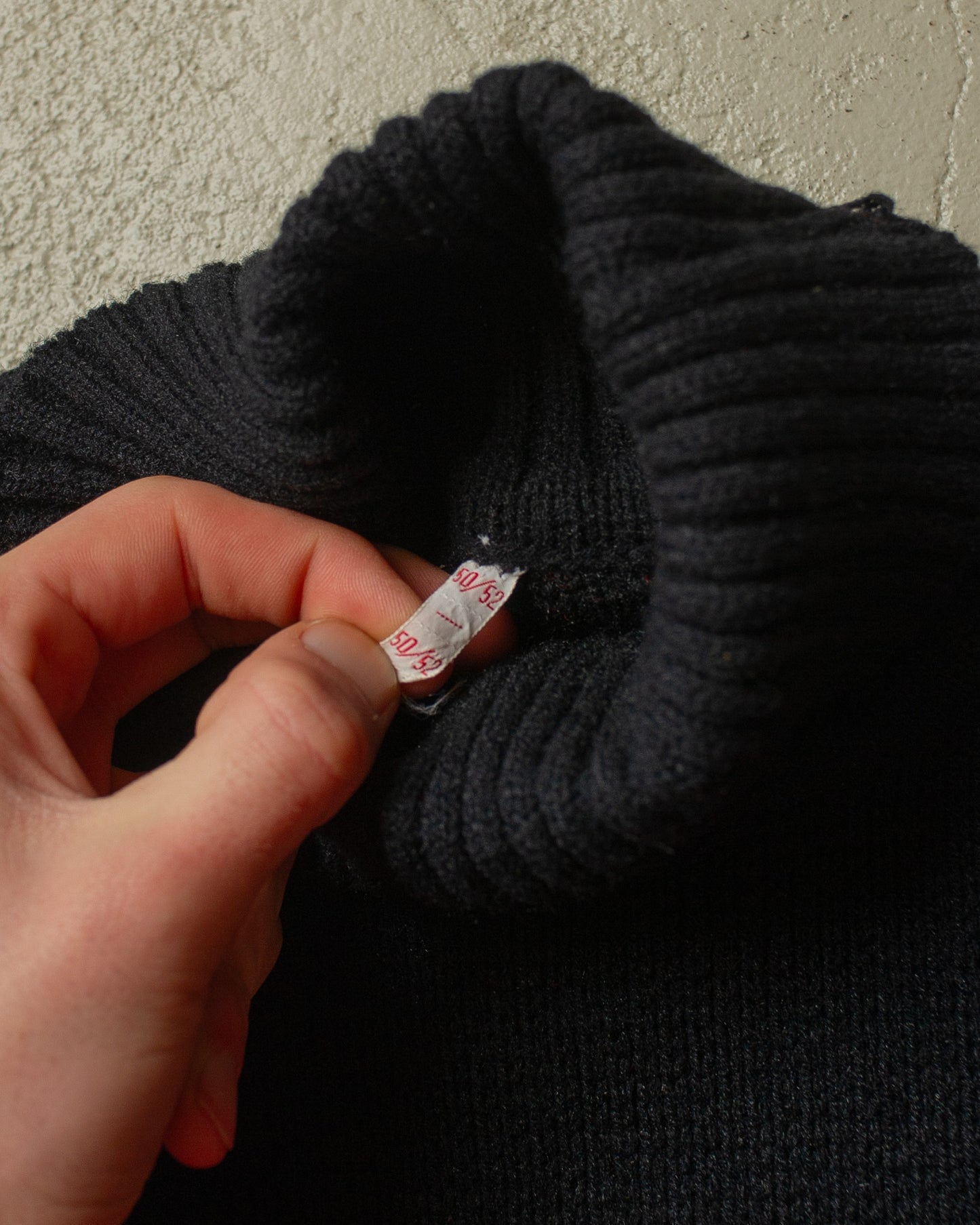 1960s unworn Turtleneck Knit Sweater black - L