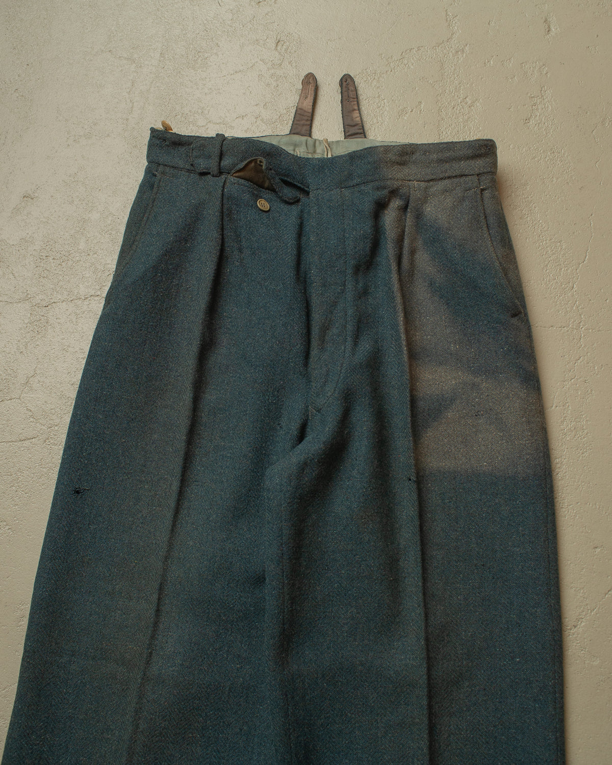 1940s German Faded Wool Suit Pants green - W30,5 L30