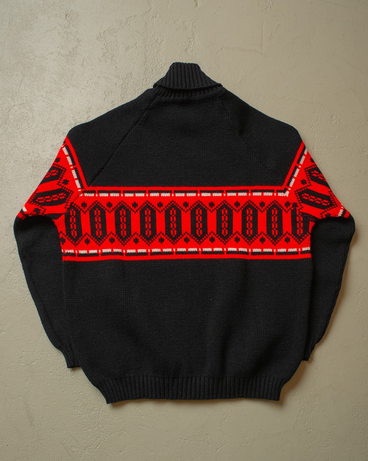 1960s unworn Turtleneck Knit Sweater black - L