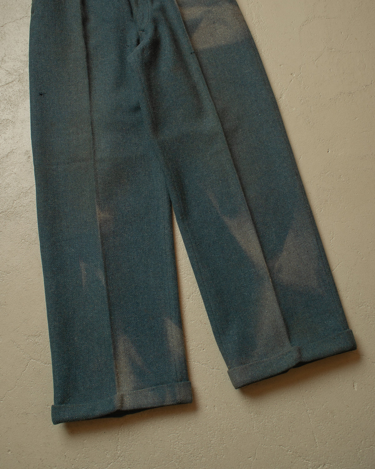 1940s German Faded Wool Suit Pants green - W30,5 L30