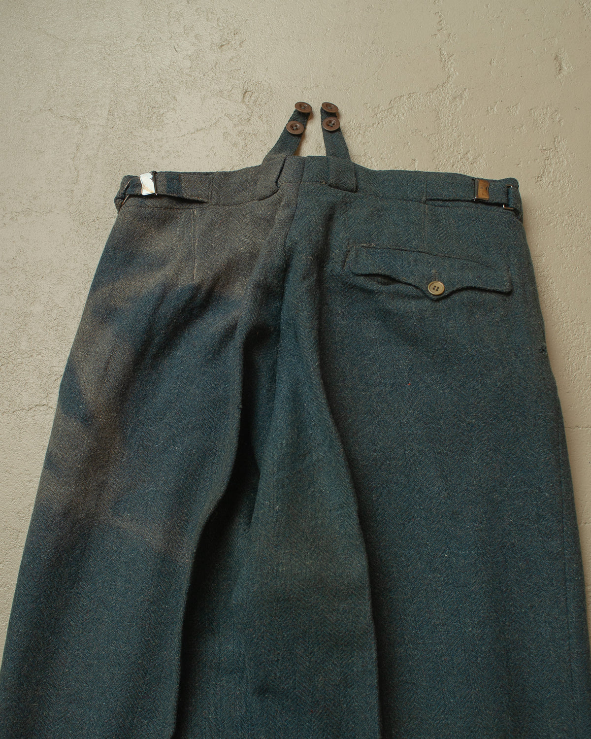 1940s German Faded Wool Suit Pants green - W30,5 L30