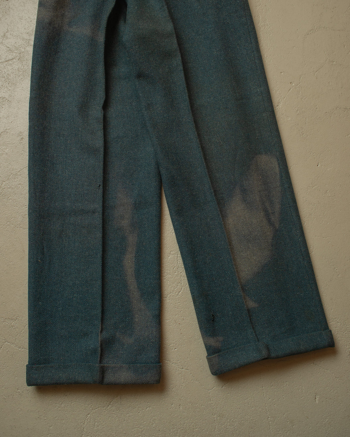 1940s German Faded Wool Suit Pants green - W30,5 L30