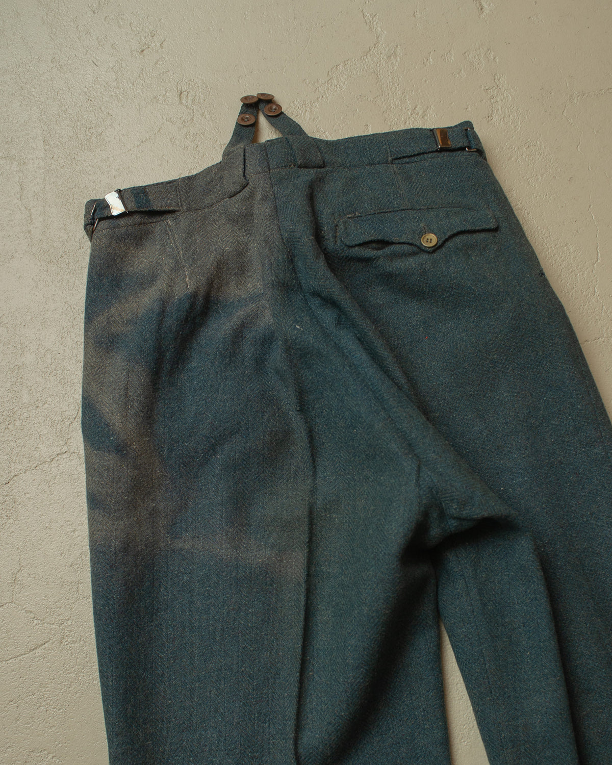 1940s German Faded Wool Suit Pants green - W30,5 L30