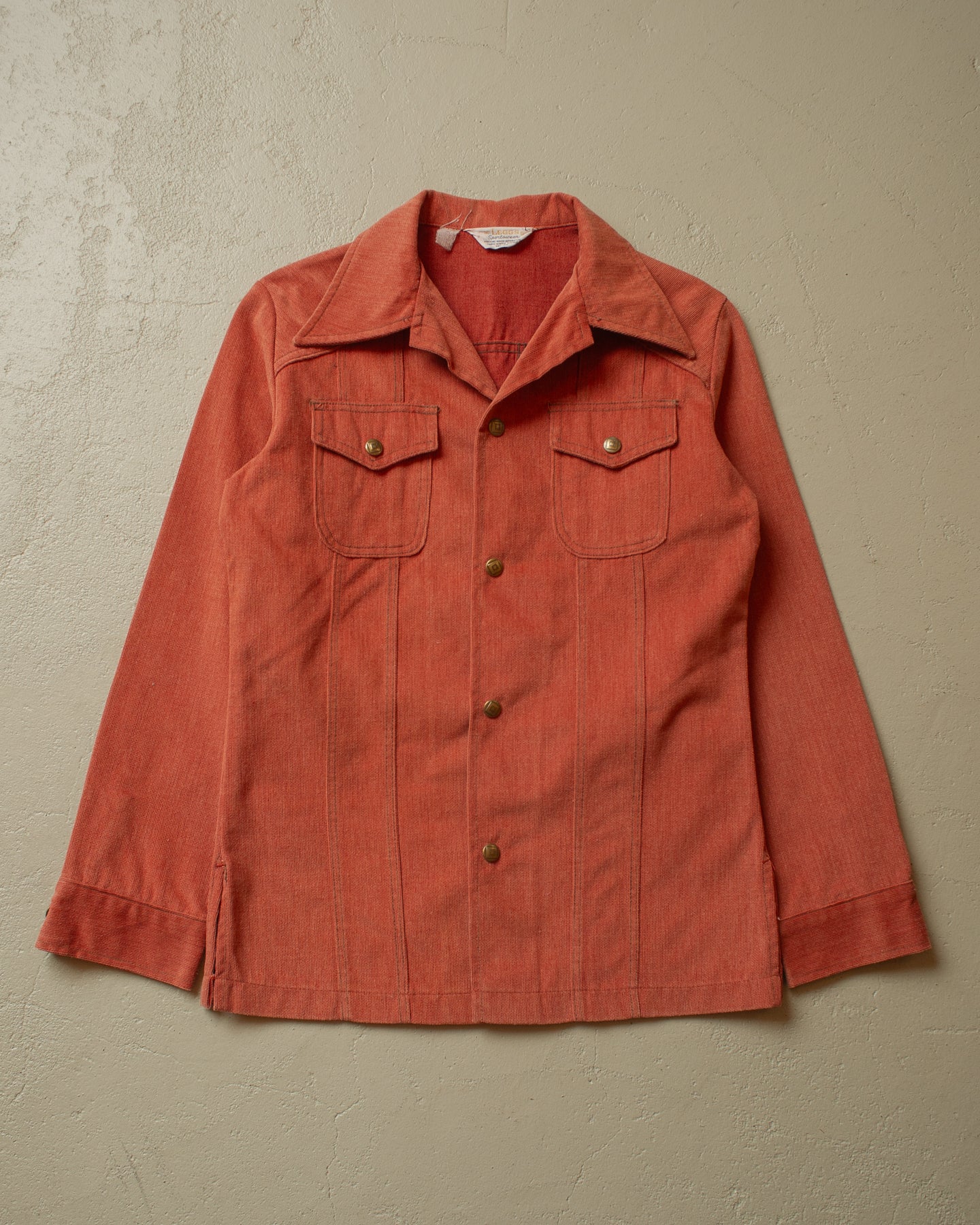 1970s Mr. Leggs Corduroy Shirt Jacket coral - S