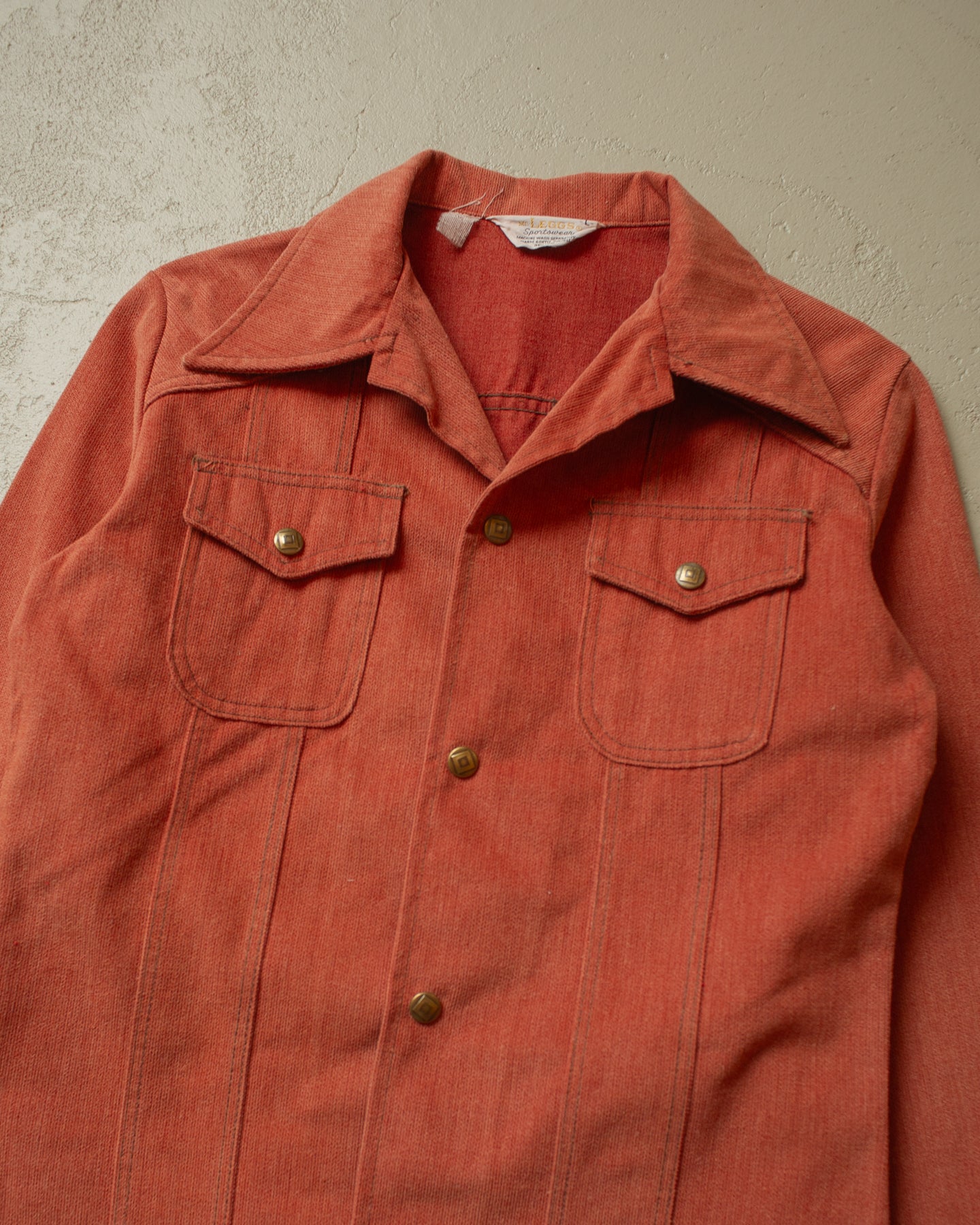 1970s Mr. Leggs Corduroy Shirt Jacket coral - S