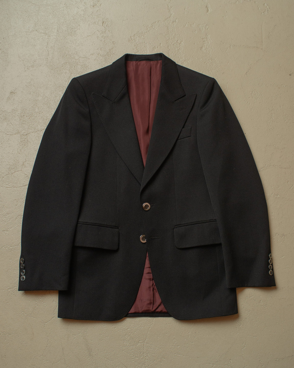 1960s German Aloys Bunge Peak Lapel Suit Jacket black - S/M