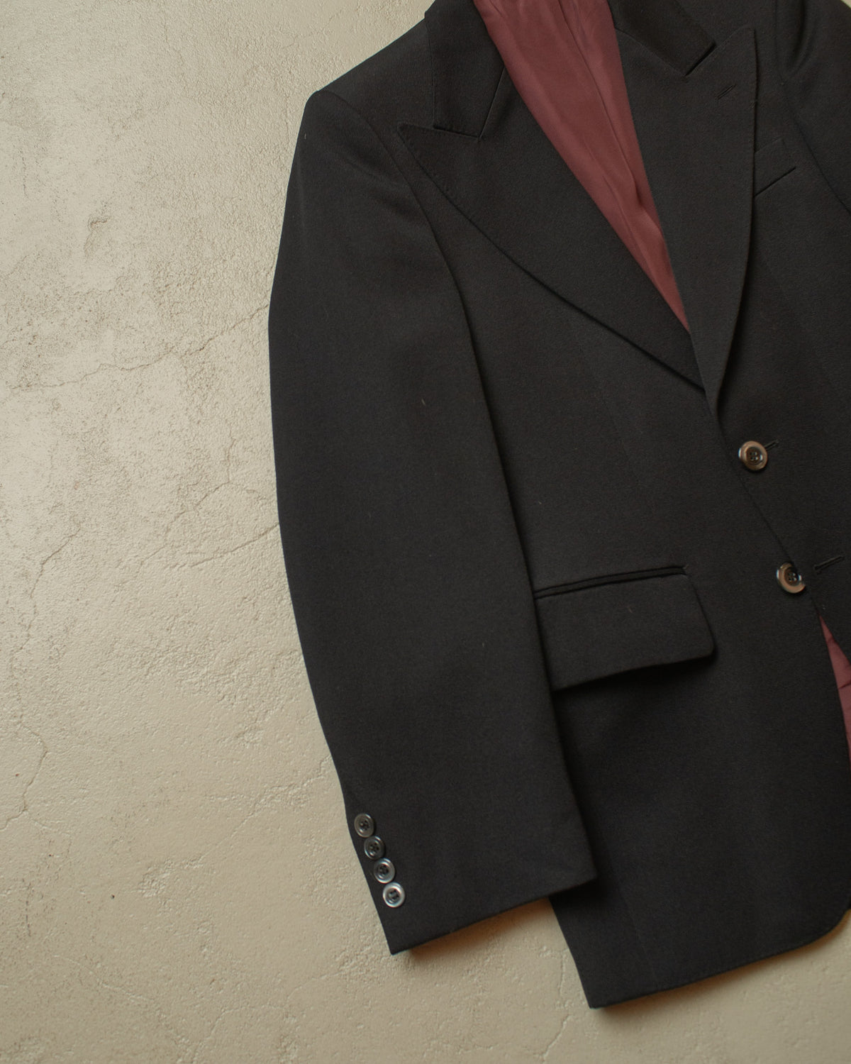 1960s German Aloys Bunge Peak Lapel Suit Jacket black - S/M