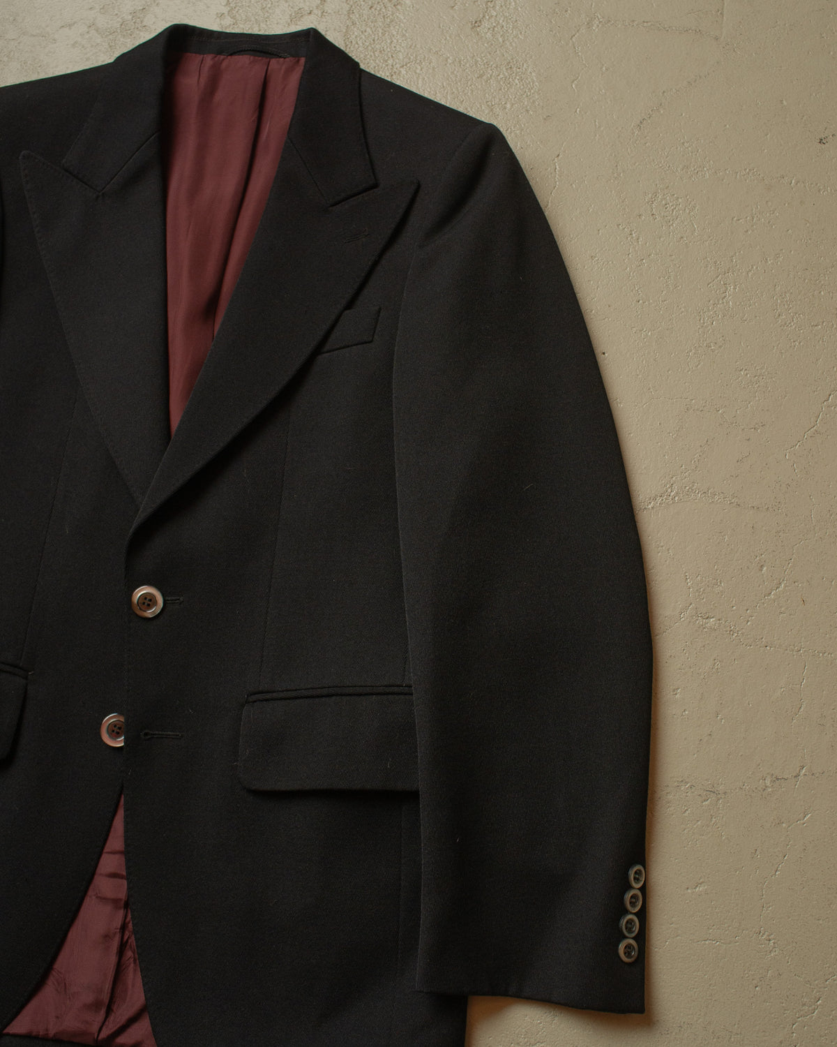 1960s German Aloys Bunge Peak Lapel Suit Jacket black - S/M
