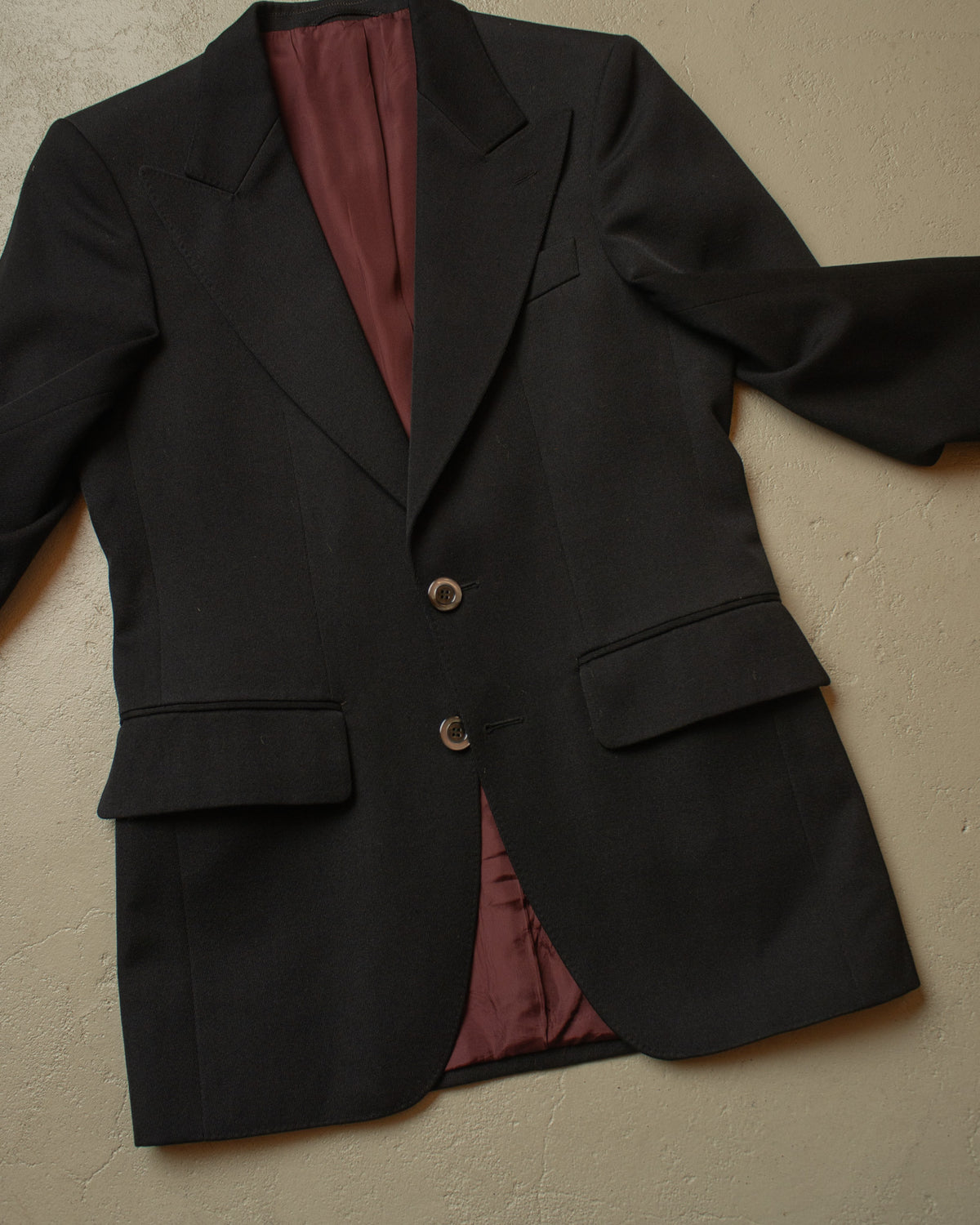 1960s German Aloys Bunge Peak Lapel Suit Jacket black - S/M