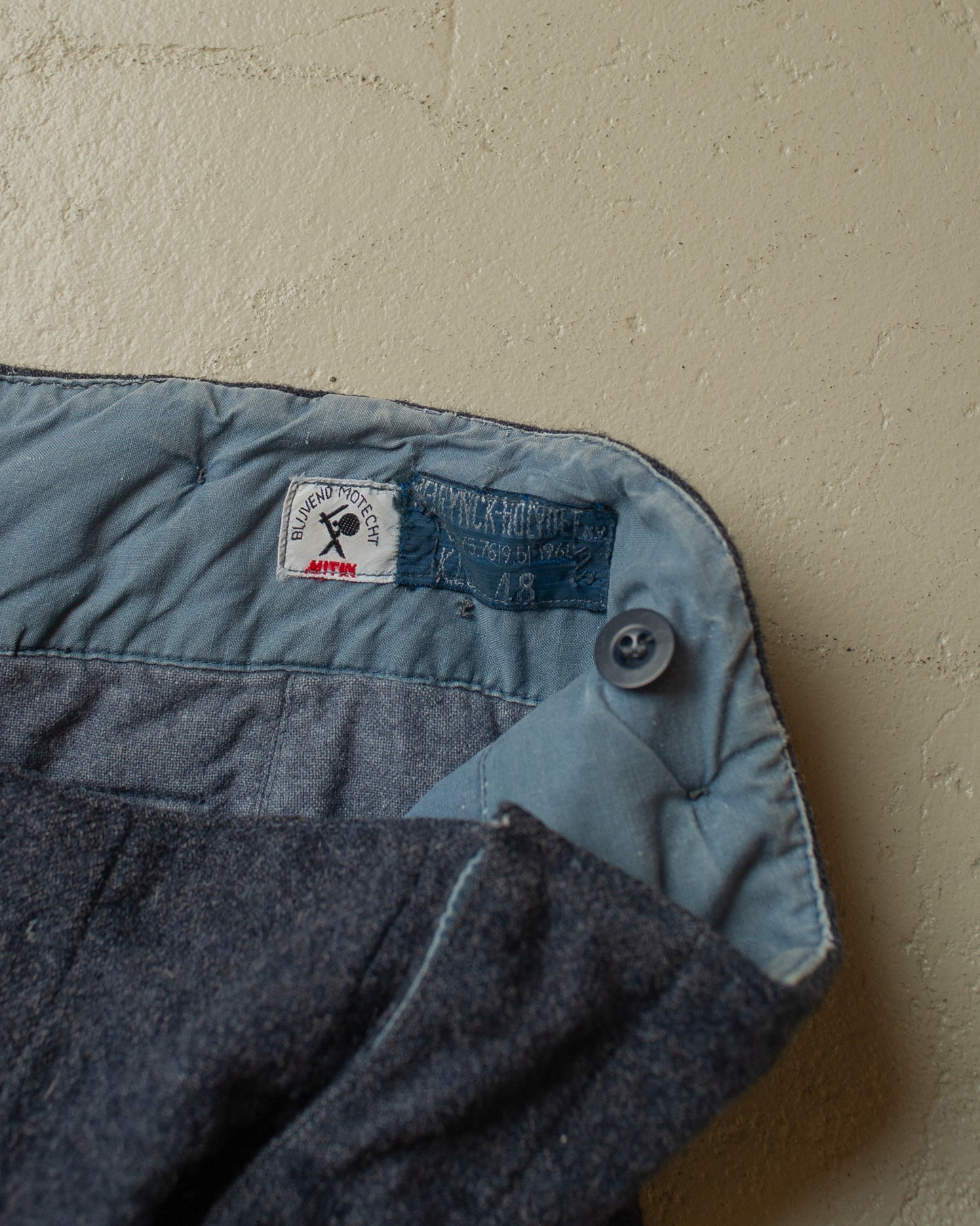 1960 Belgian Army Wool Trousers grey - W32