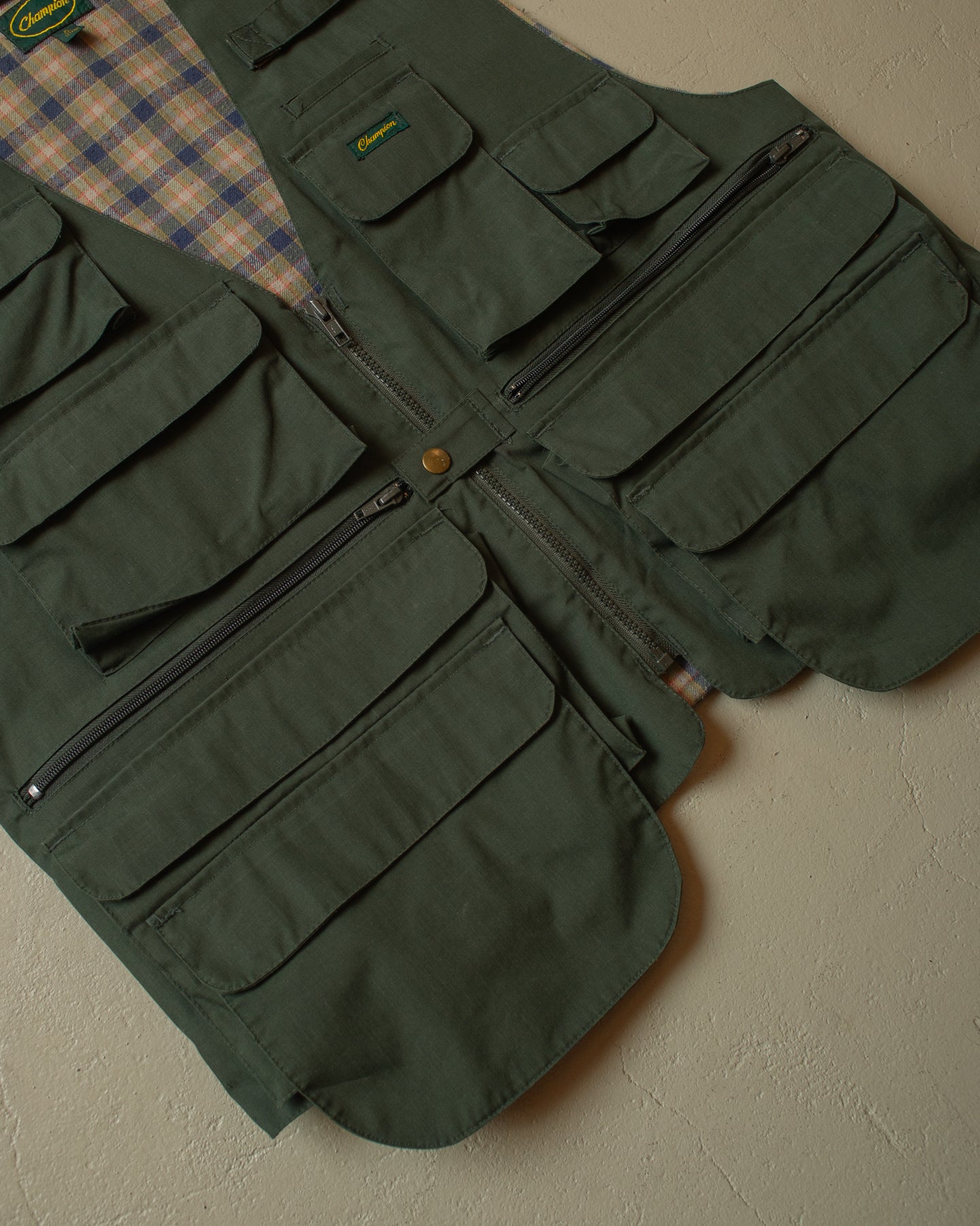 1980s Champion Utility Vest green - L