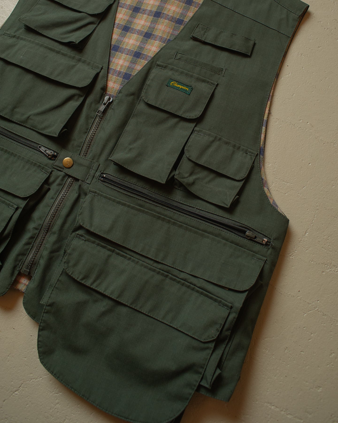 1980s Champion Utility Vest green - L