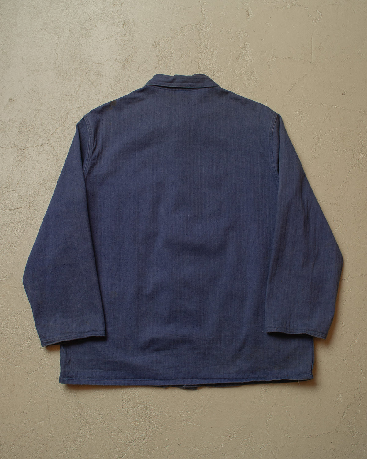 1960s German Herringbone Cotton Work Jacket navyblue - L