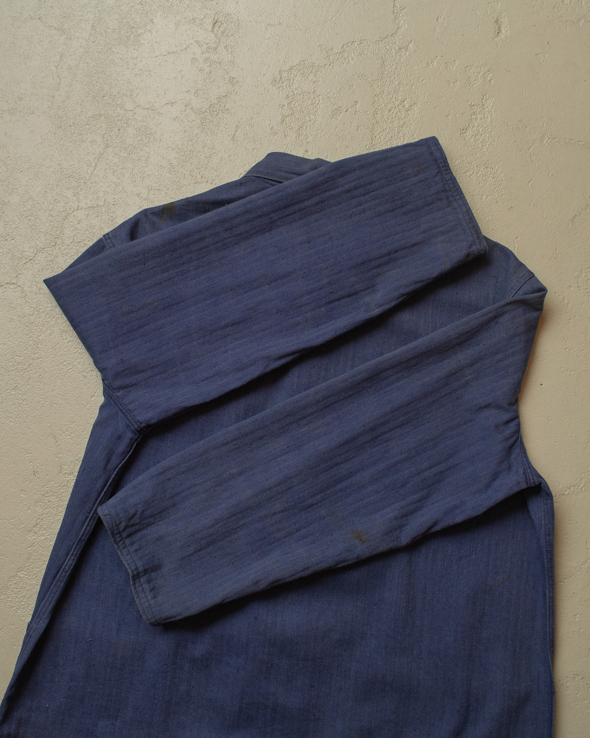 1960s German Herringbone Cotton Work Jacket navyblue - L