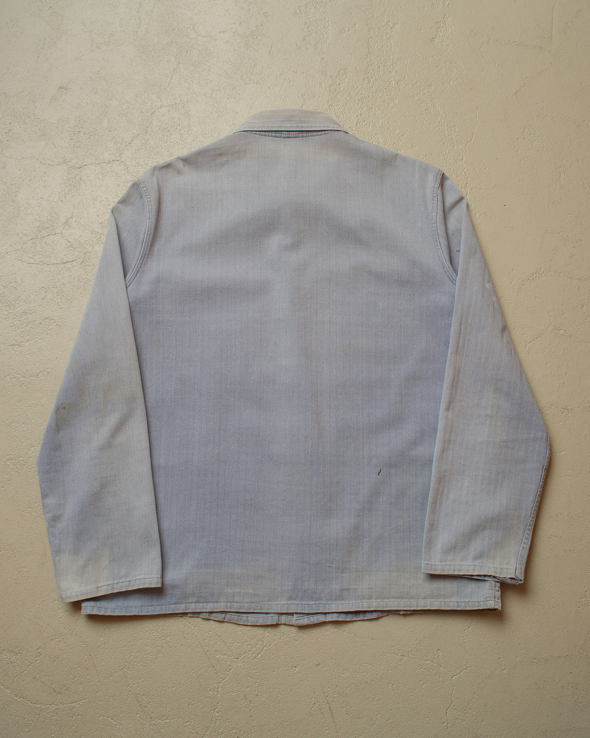 1960s German Herringbone Cotton Work Jacket blue - L