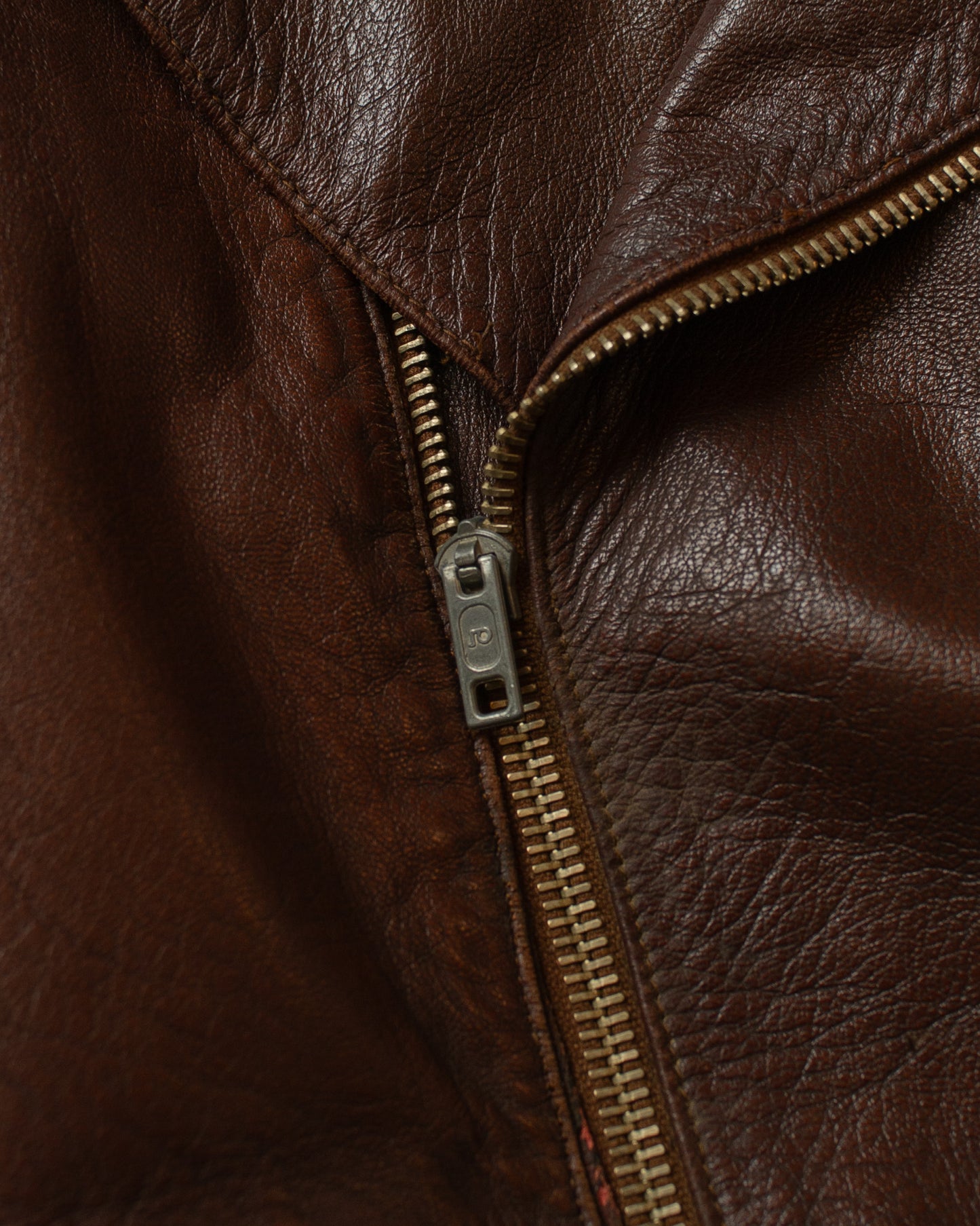 1950s German Leather Biker Jacket brown - S/M