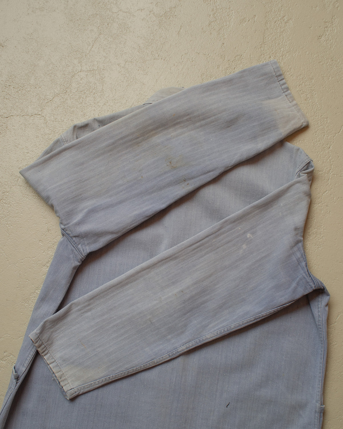 1960s German Herringbone Cotton Work Jacket blue - L