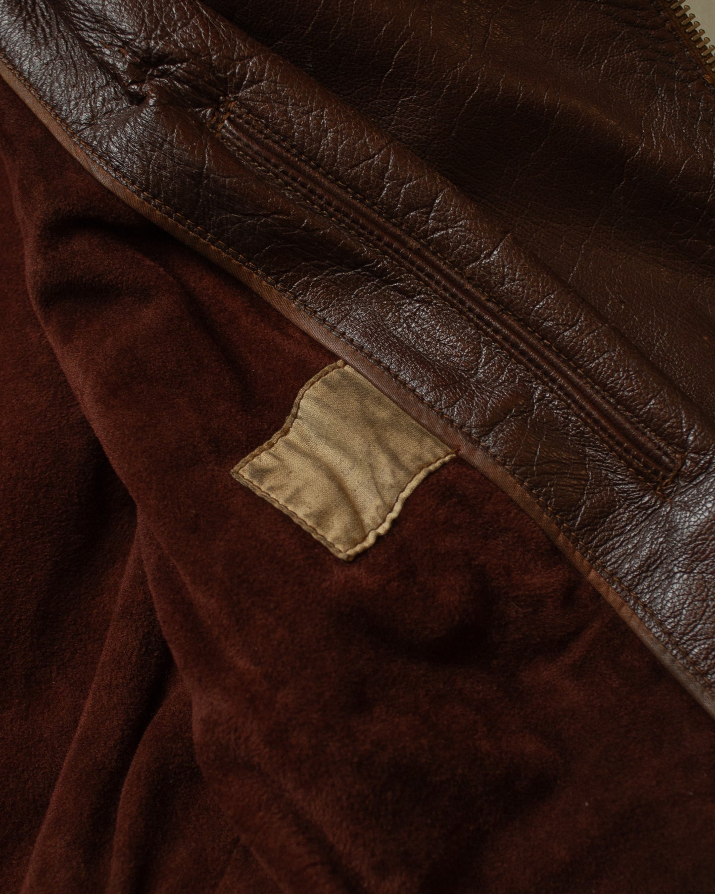 1950s German Leather Biker Jacket brown - S/M