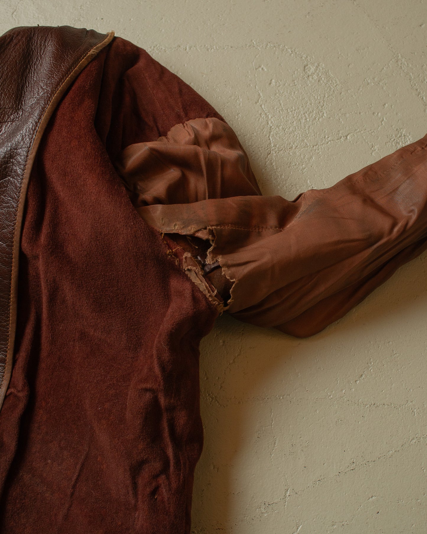 1950s German Leather Biker Jacket brown - S/M