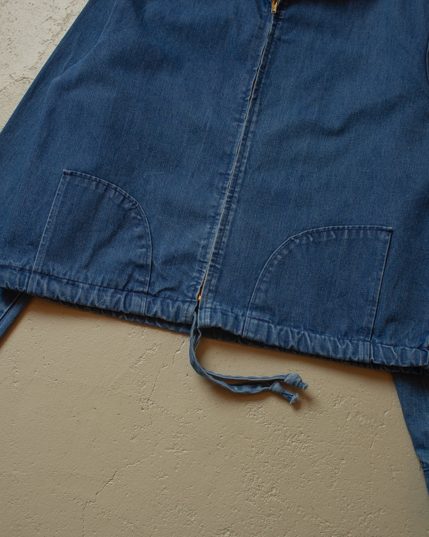 1970s Womens Wrangler Denim Hoodie blue - M