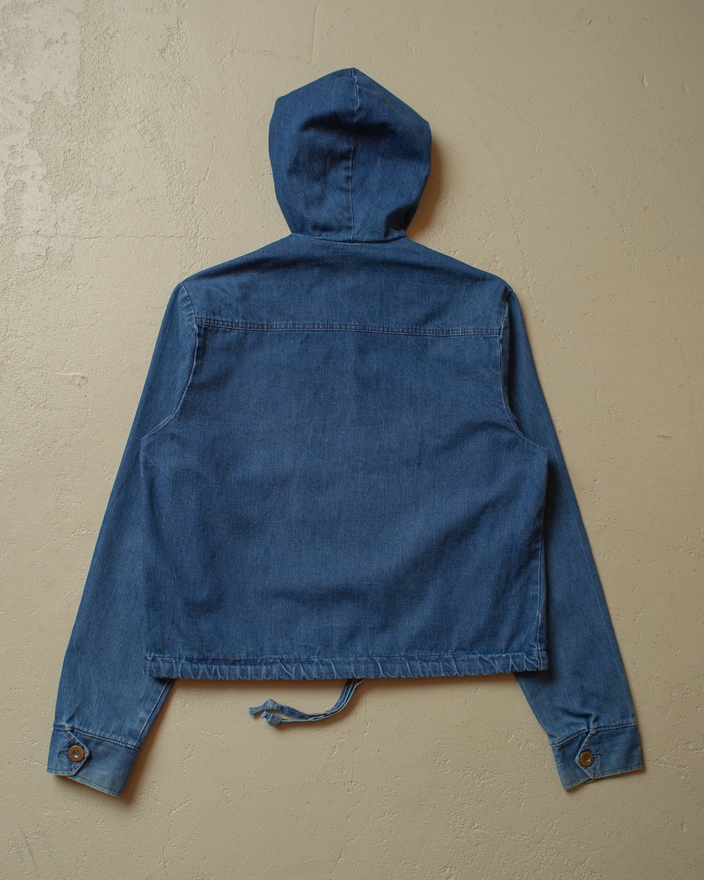 1970s Womens Wrangler Denim Hoodie blue - M