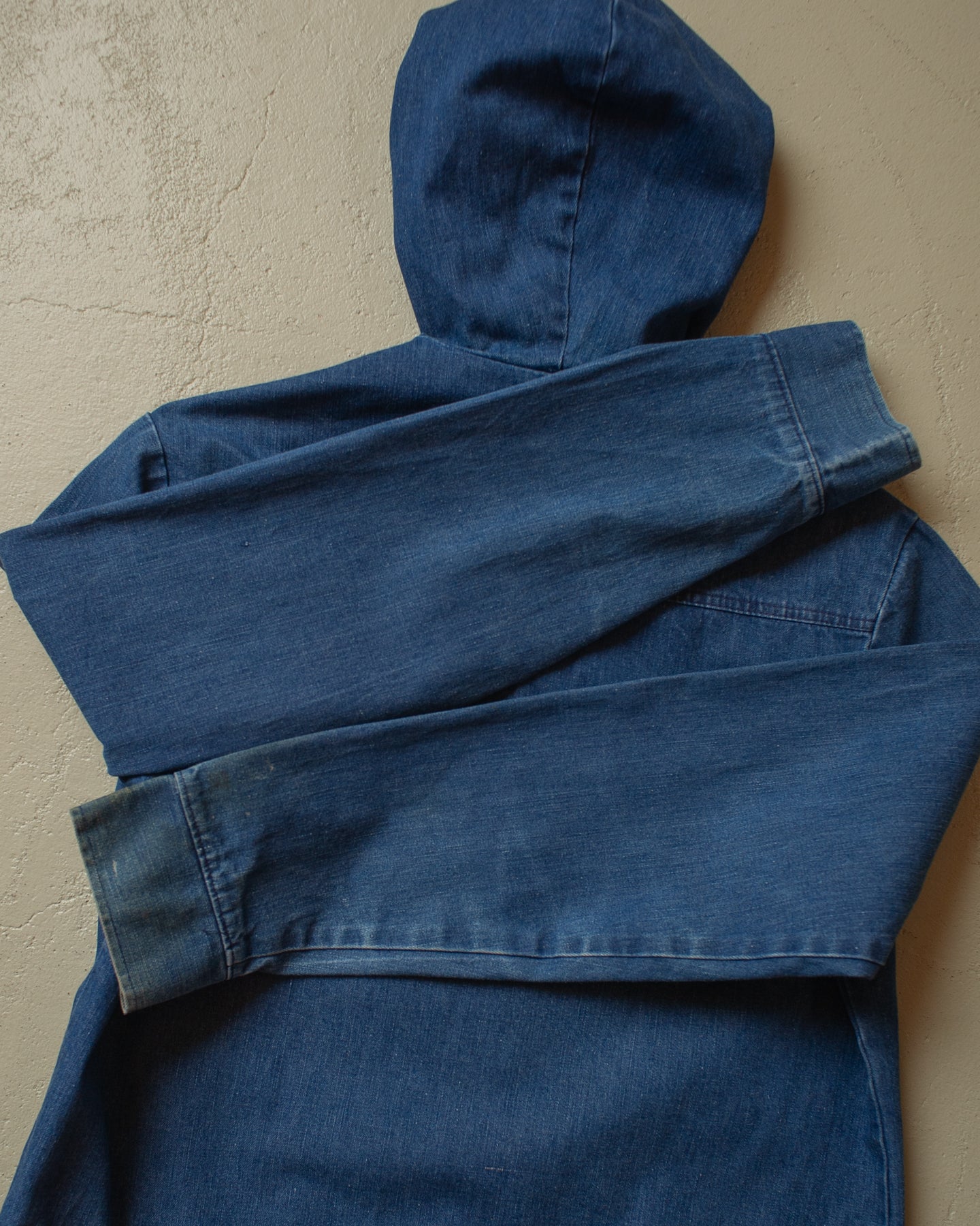 1970s Womens Wrangler Denim Hoodie blue - M