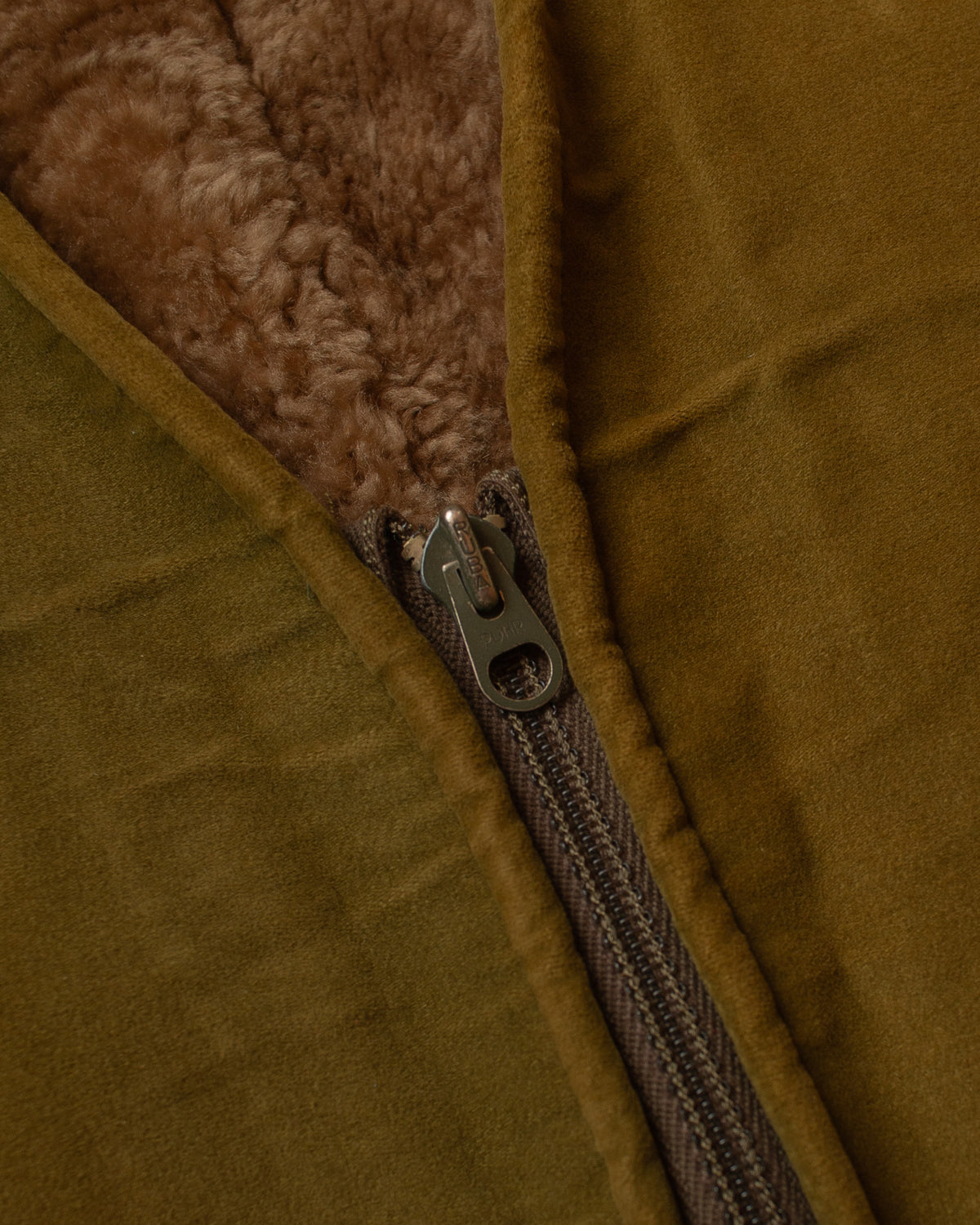 1940s/50s German Suede Leather Vest khaki - S/M