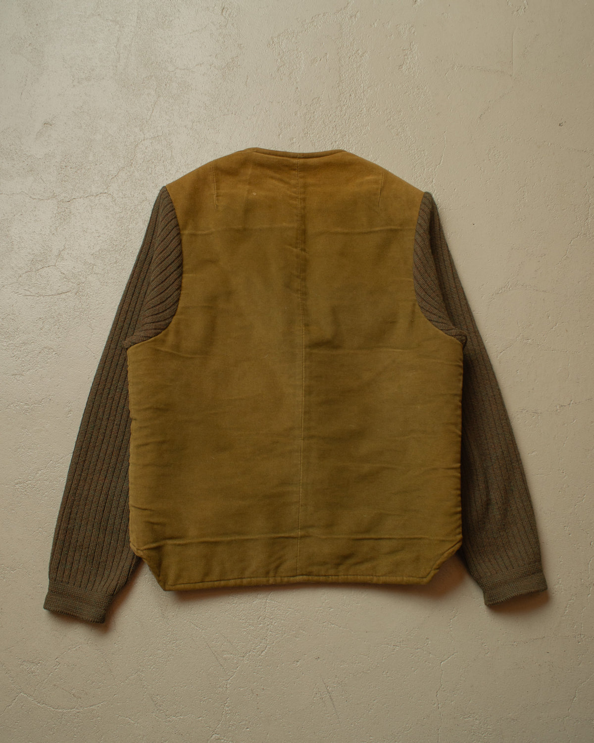 1940s/50s German Suede Leather Vest khaki - S/M