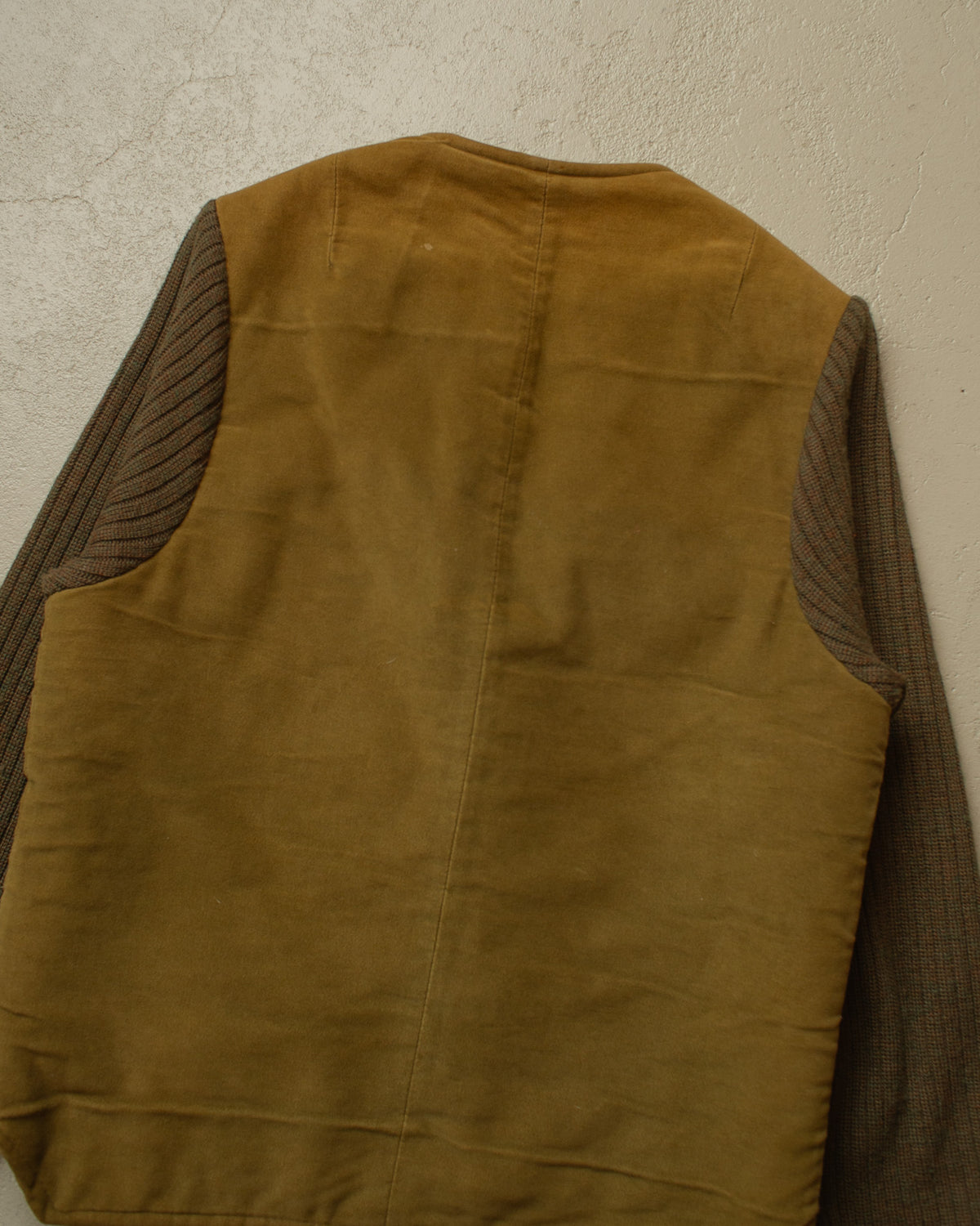 1940s/50s German Suede Leather Vest khaki - S/M
