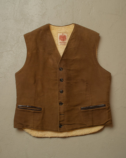 1940s/50s German lined Suede Leather Vest - M/L