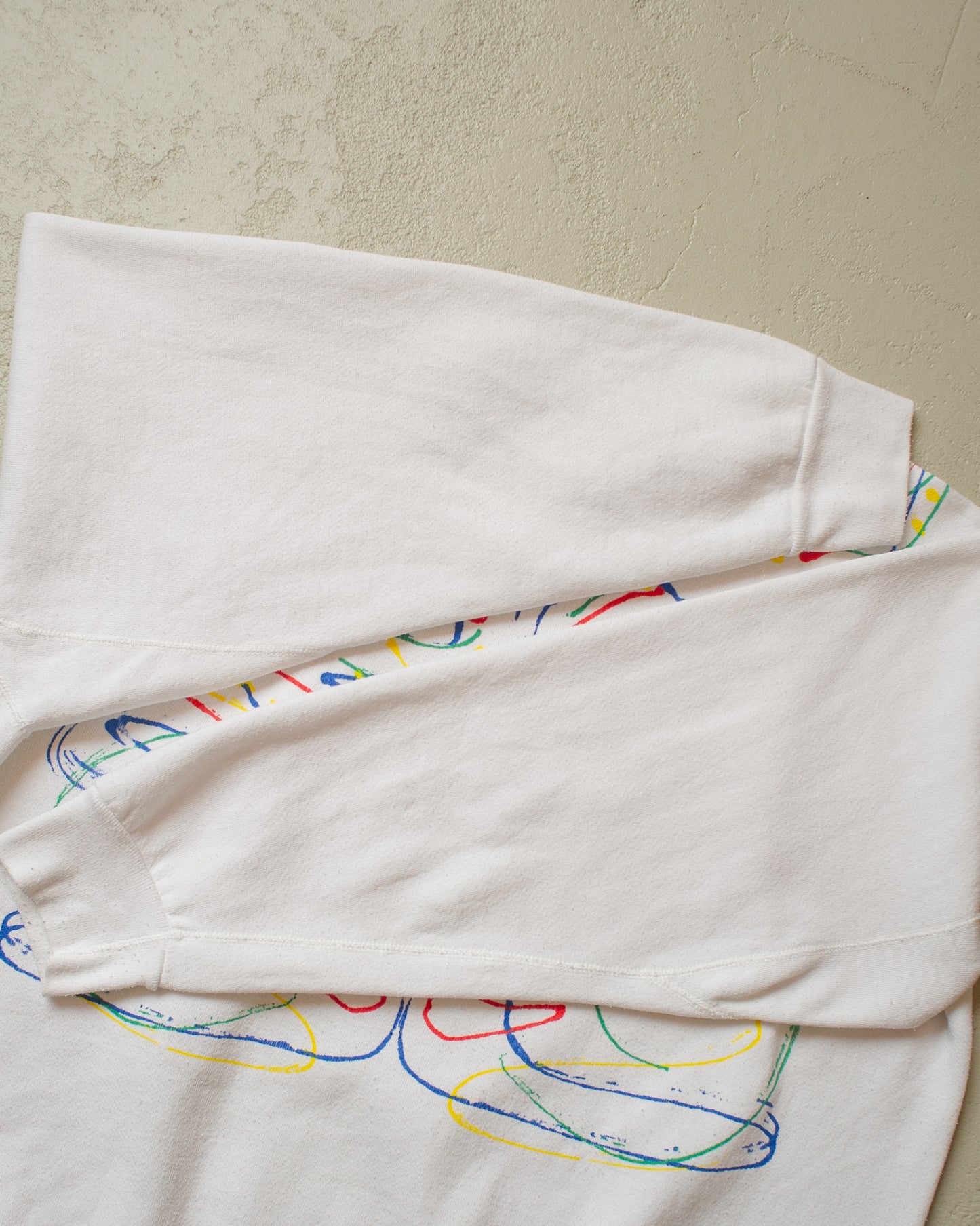 1980s Handpainted Sweatshirt white - XL