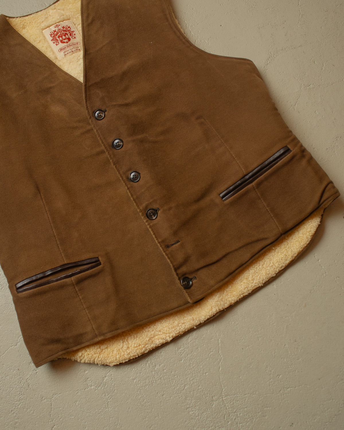 1940s/50s German lined Suede Leather Vest - M/L