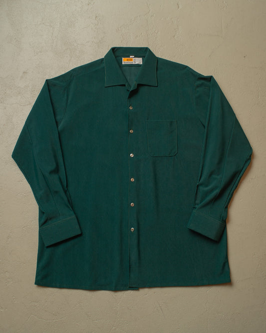 1960s German unworn Perlon Sport Shirt green - XL