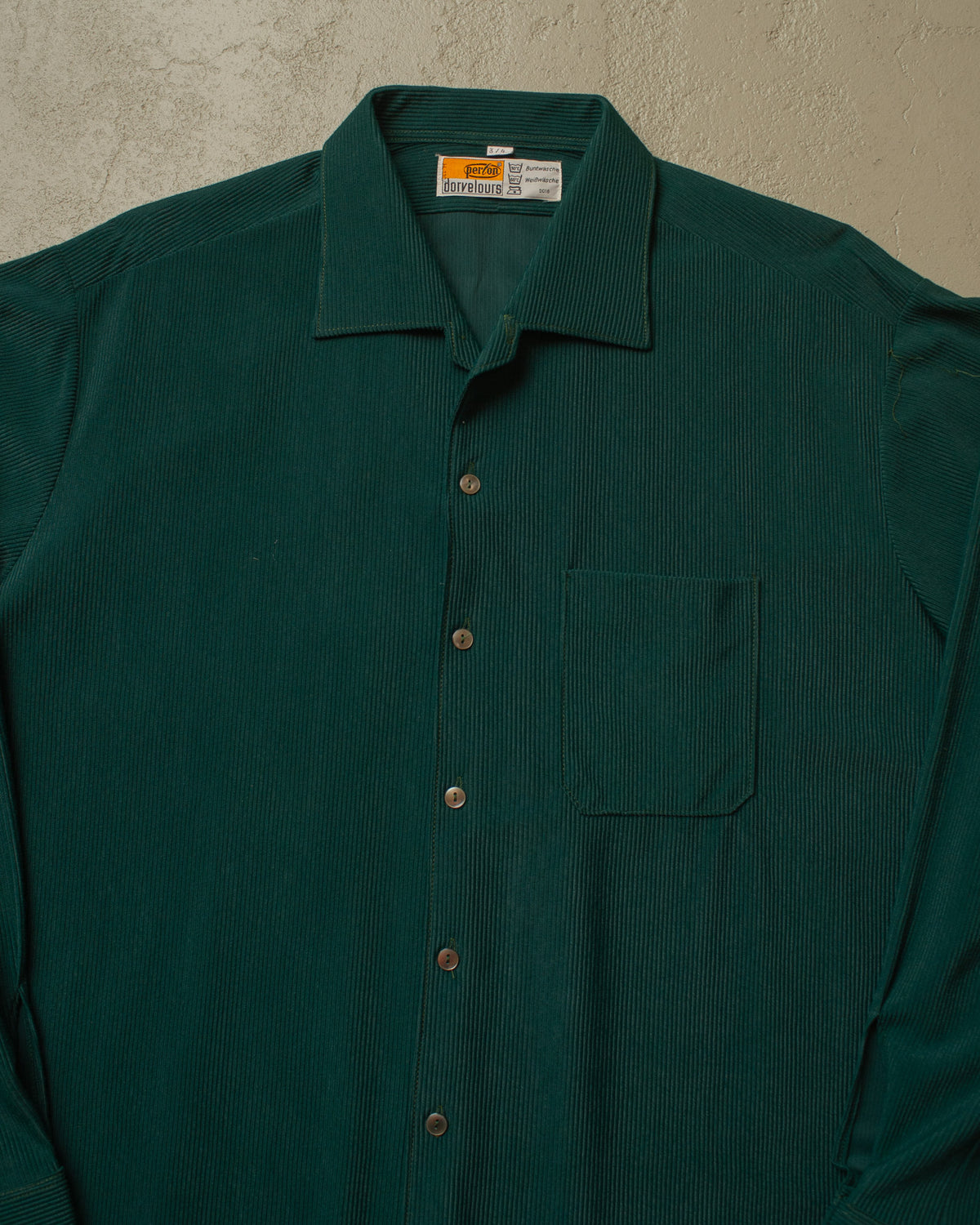 1960s German unworn Perlon Sport Shirt green - XL