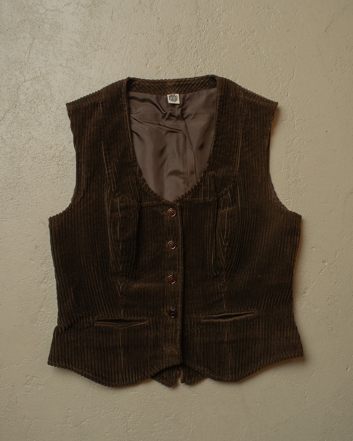 1970s Miss Blitt Womens Corduroy Vest brown - M