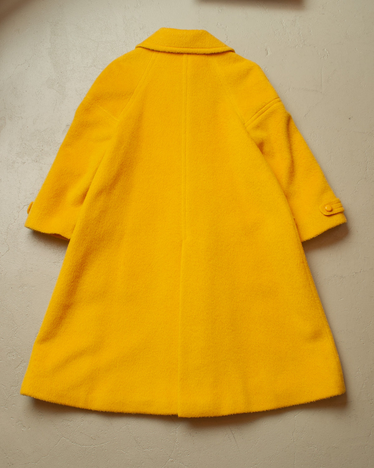 1960s Louis Feraud Womens Wool Overcoat yellow - M