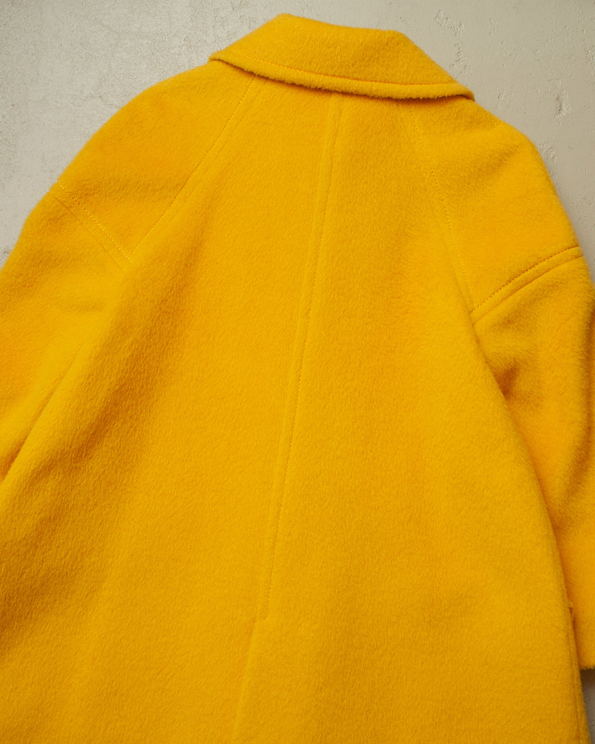 1960s Louis Feraud Womens Wool Overcoat yellow - M