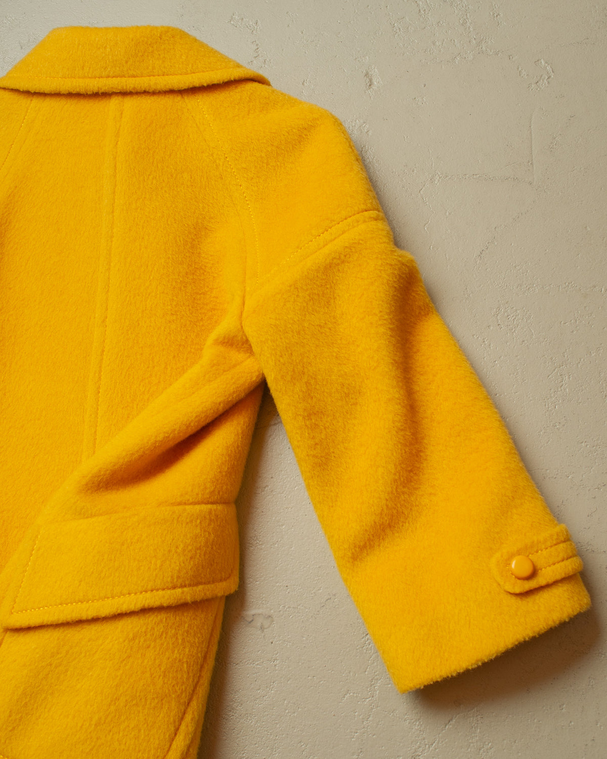 1960s Louis Feraud Womens Wool Overcoat yellow - M