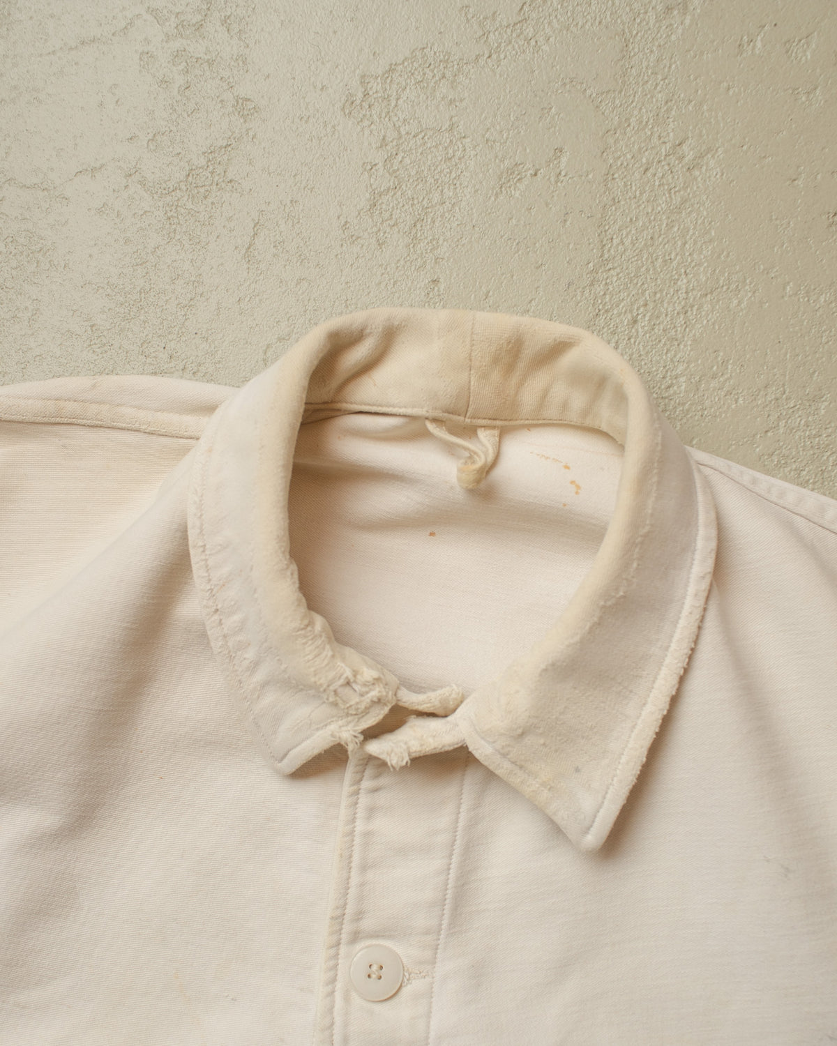 1940s/50s German repaired Moleskin Work Jacket white - XXL/XXXL
