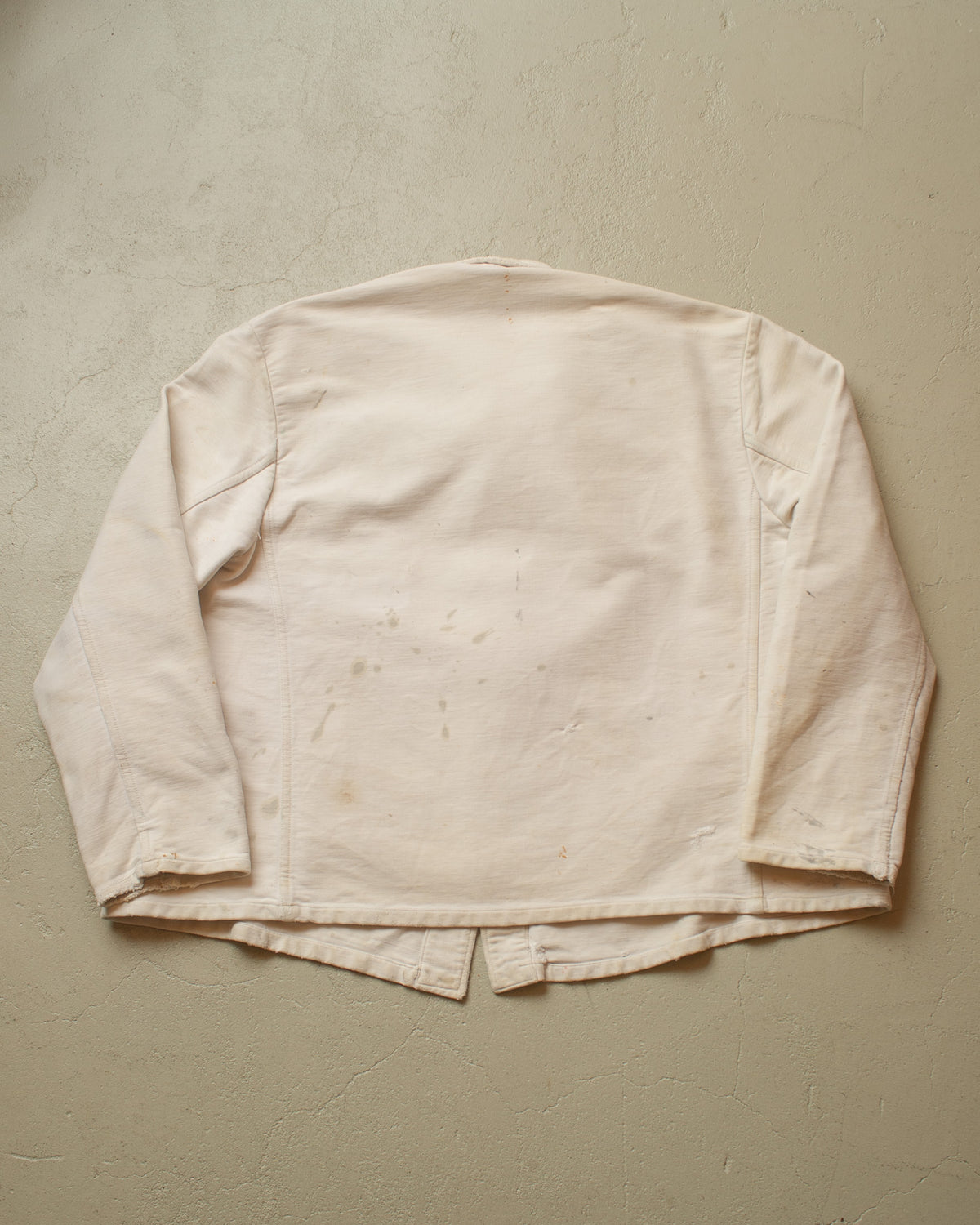 1940s/50s German repaired Moleskin Work Jacket white - XXL/XXXL