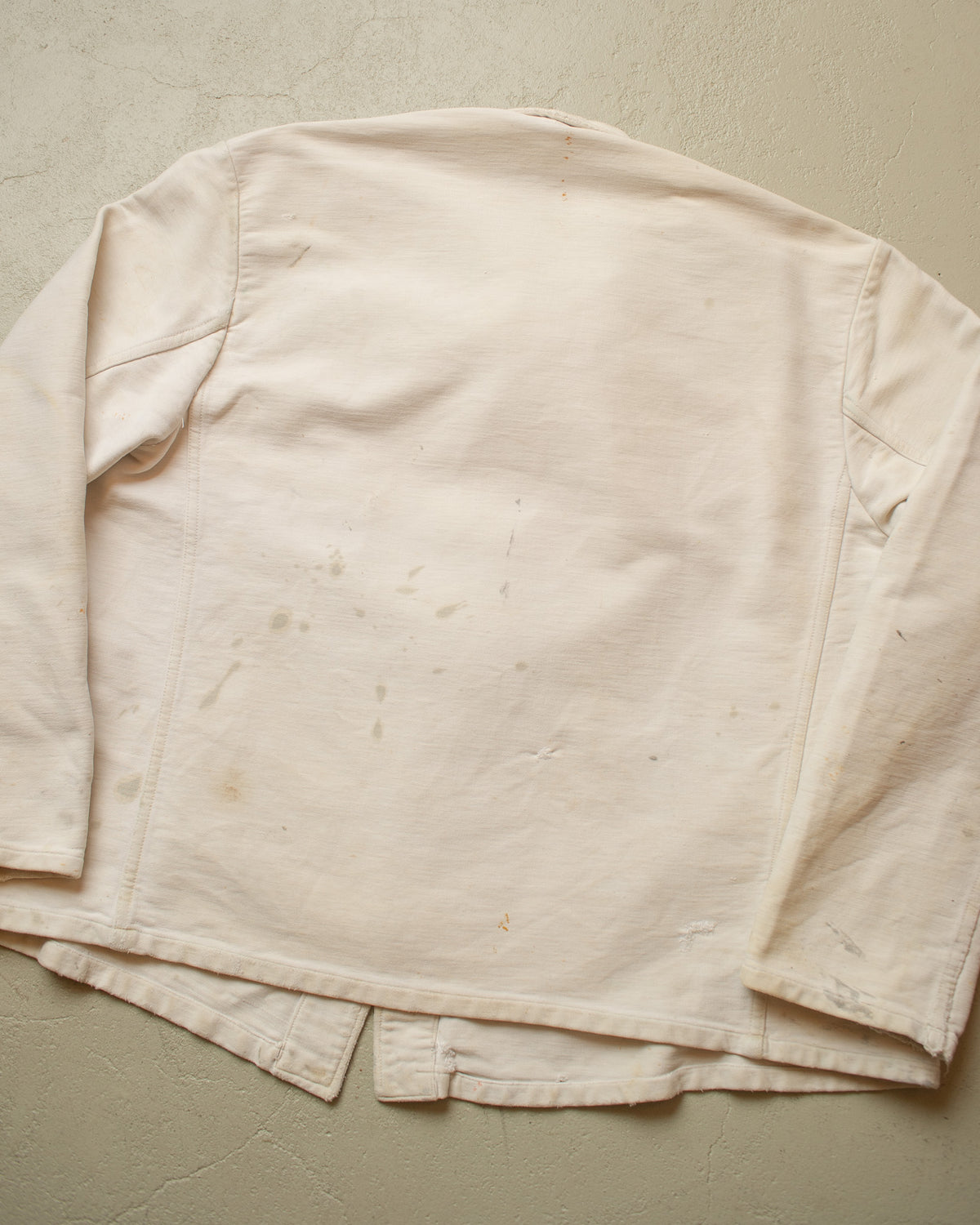 1940s/50s German repaired Moleskin Work Jacket white - XXL/XXXL