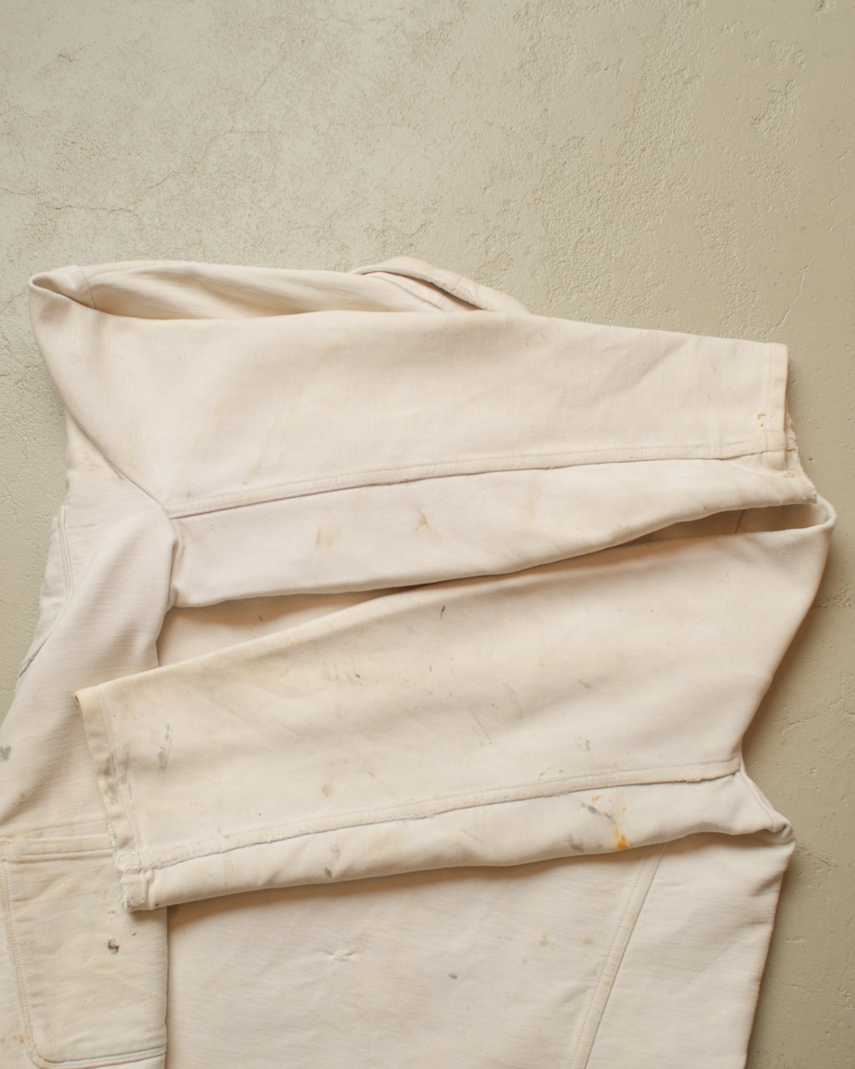 1940s/50s German repaired Moleskin Work Jacket white - XXL/XXXL