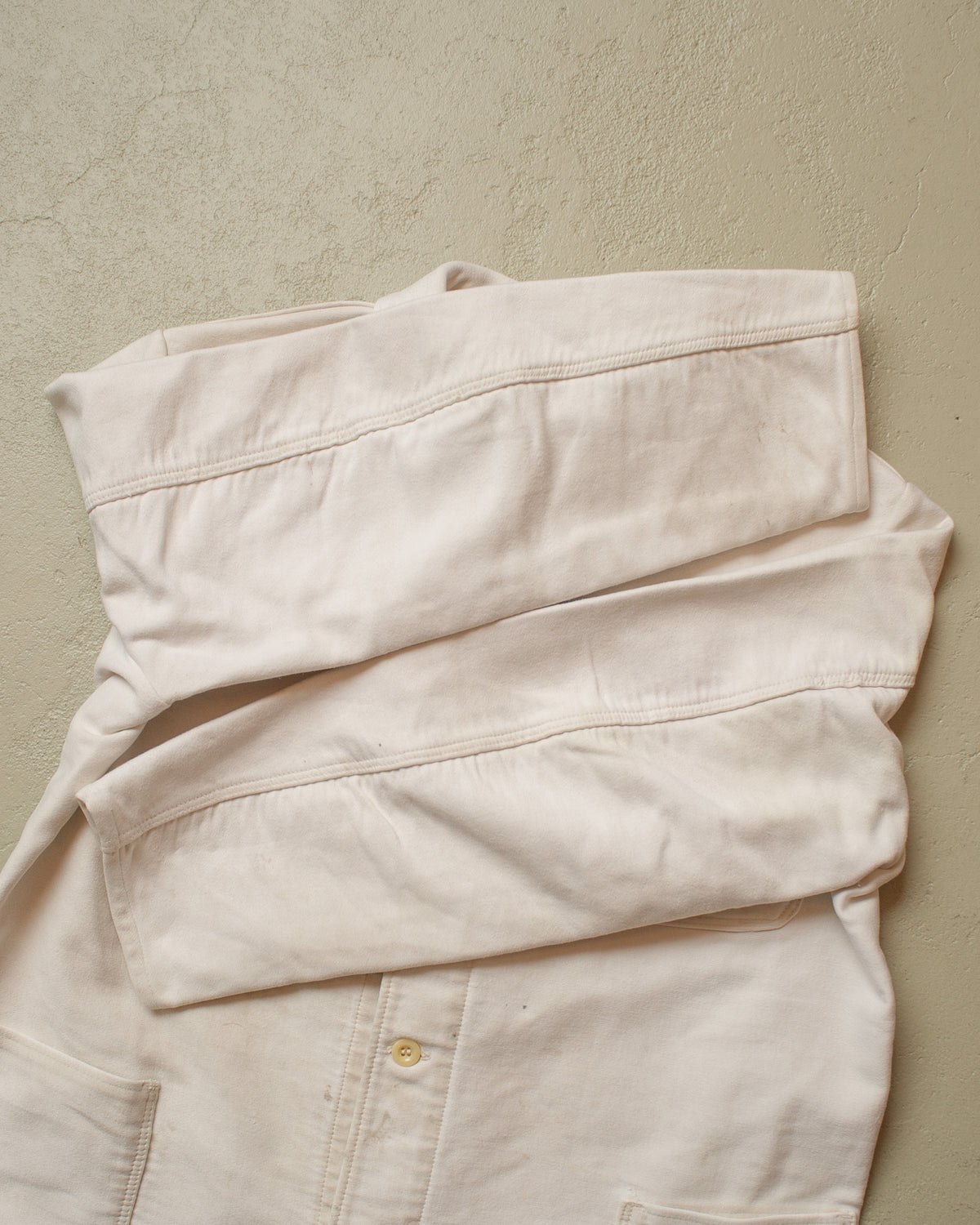 1940s German Moleskin Work Jacket white - L/XL