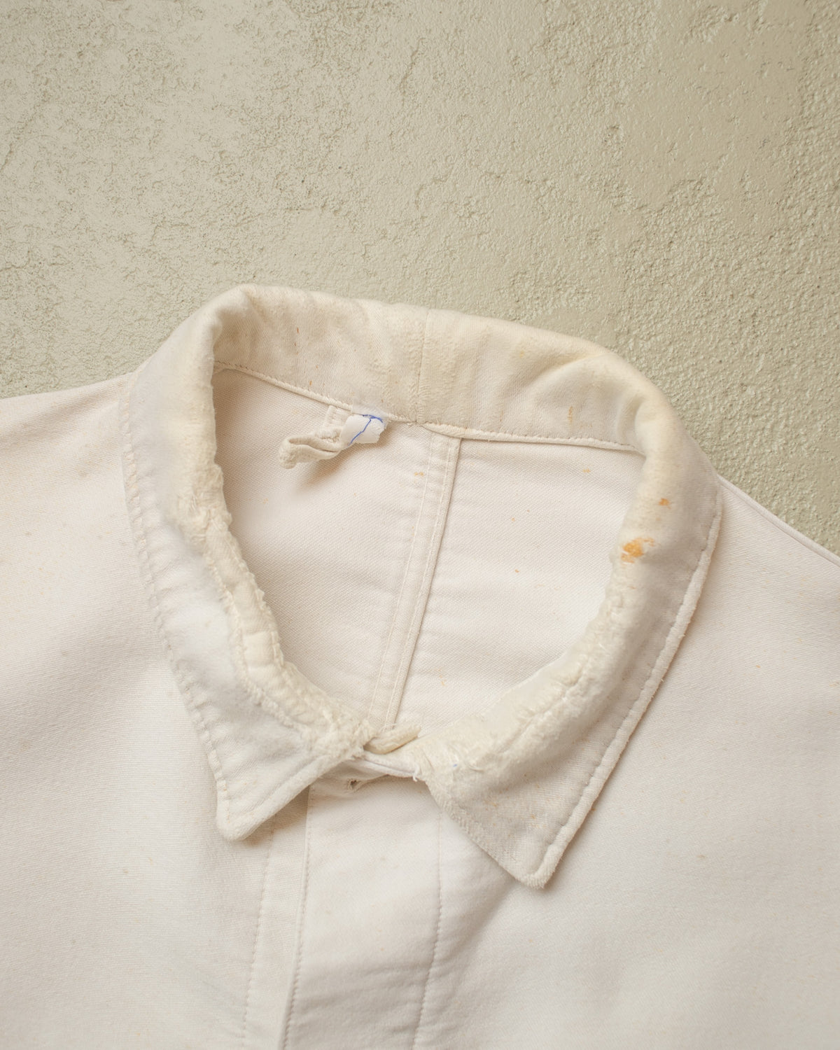 1940s/50s German repaired Moleskin Work Jacket white - XL/XXL