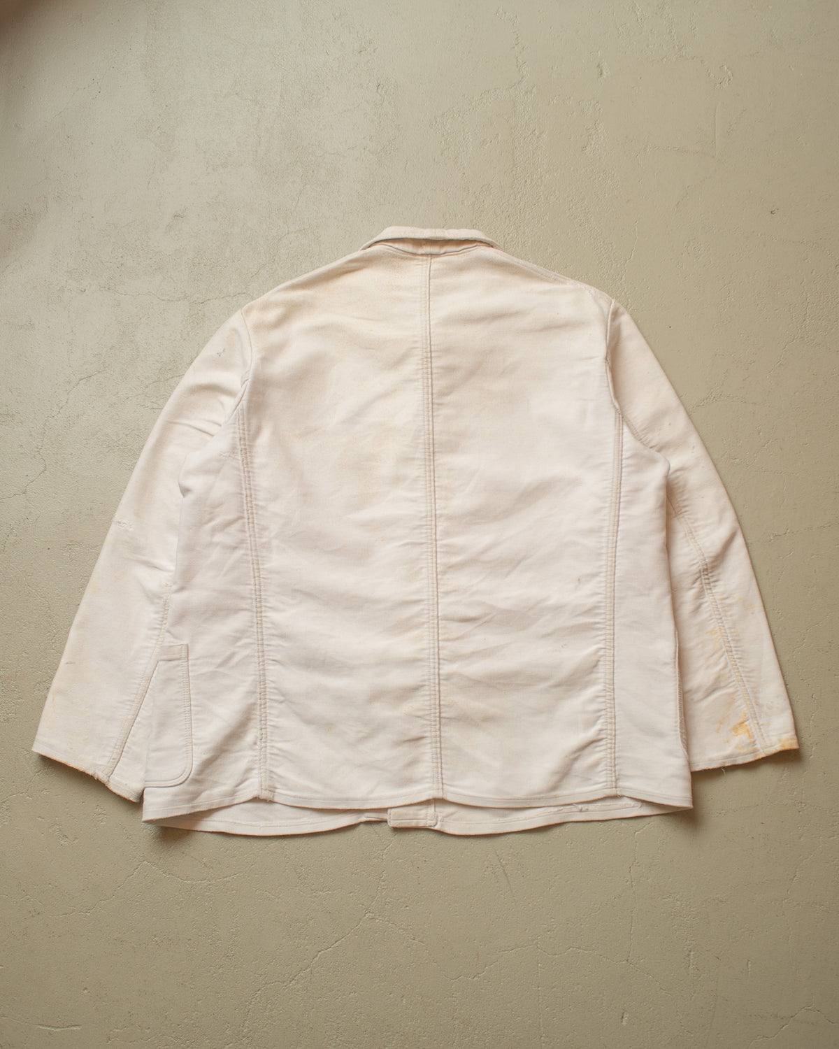 1940s/50s German repaired Moleskin Work Jacket white - XL/XXL