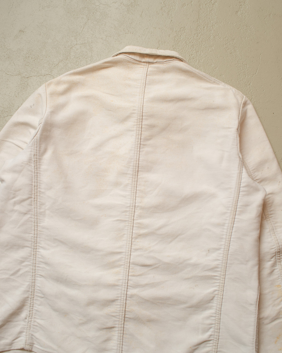 1940s/50s German repaired Moleskin Work Jacket white - XL/XXL