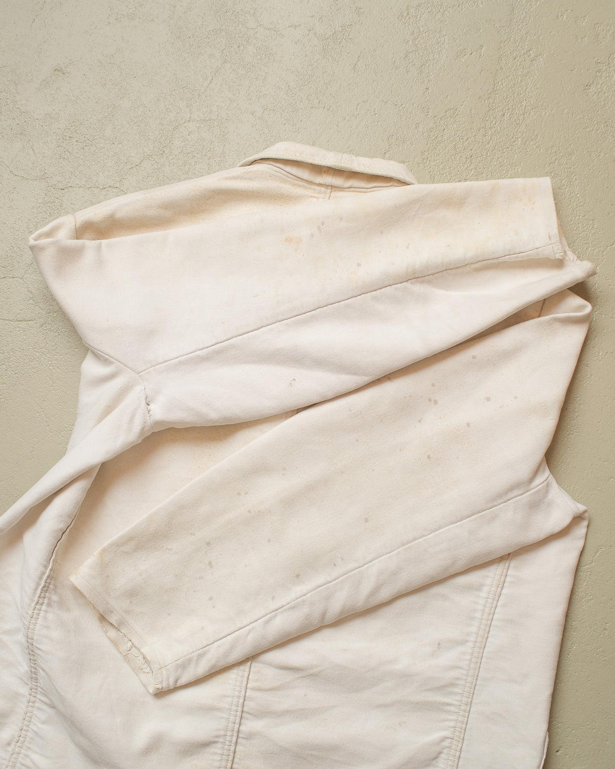 1940s/50s German repaired Moleskin Work Jacket white - XL/XXL